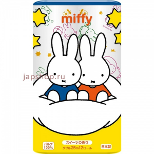 Marutomi Miffy Regular Бумага туалетная 2-х слойная, 25м х 0,107м, 12 рул/уп (4902727011894)