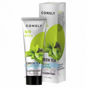 Consly Балансирующая кремовая пенка для умывания с экстрактом зеленого чая, 100 мл