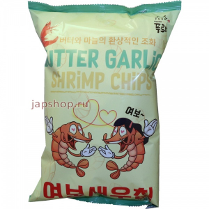 Furmi Butter Gurlic Shrimp Чипсы с креветками в чесночно сливочном соусе, 80 гр (8809275343169)