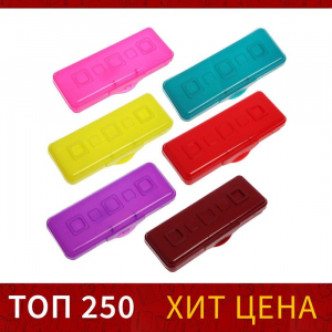 Пенал-футляр Calligrata Гамма, 80 х 205 х 38 мм, пластиковый, непрозрачный, микс
