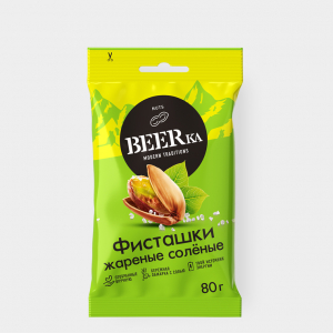 «Beerka», фисташки жареные, солёные, 80 г