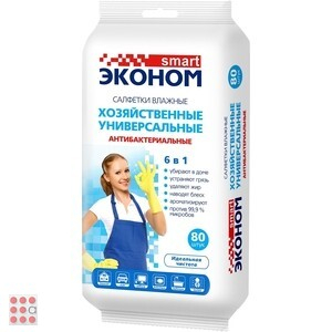 Влажные салфетки хозяйственные антибактериальные 6 в 1 
