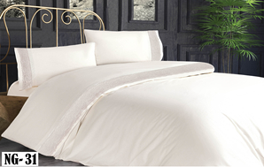 КПБ EFOR RANFORCE (ILKBAHAR NG-31) KREM кремовый гипюр евро