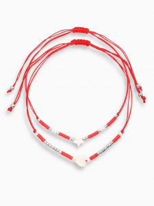 Браслет-оберег «Красная нить» набор 2 шт., звезда, цвет белый