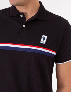 PIECED SIGNATURE STRIPE PIQUE POLO SHIRT