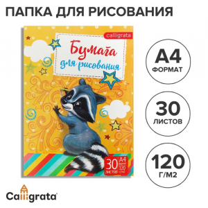 Папка для рисования А4, 30 листов «Енот», плотность 120 г/м?