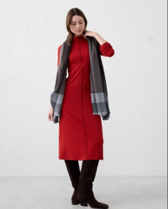 Cozy Ribbed Knit Midi Dress
