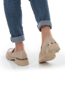 01-PDS132-3 DK. BEIGE Ботинки демисезонные женские (натуральная кожа)