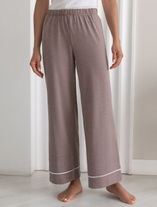 Укороченные брюки из эластичного хлопка с контрастным кантом