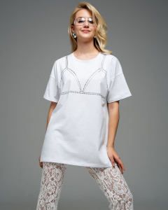 Футболка со стразами FL002