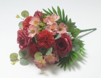 Искусственные цветы, Ветка в букете роза с гвоздикой (1010237)