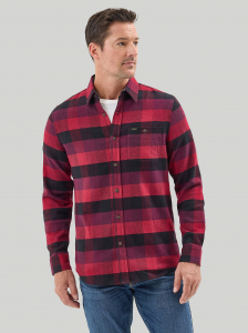 Clearance Men's One Pocket Stretch Flannel Button Down Shirt