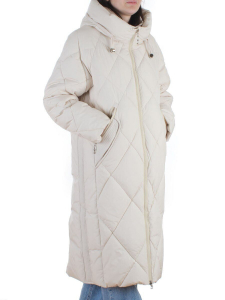 8807 MILK WHITE Пальто зимнее стеганое женское (150 гр. холлофайбер)