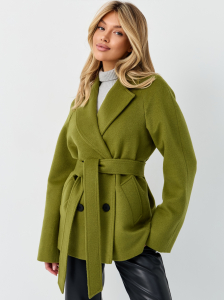 Пальто женское демисезонное 27220 (лайм ворсовый)