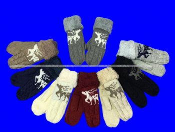 Варежки женские двойные внутри с мехом арт. А 116