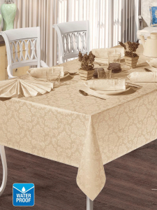 Скатерть EFOR COTTON SET 160*220 прямоугольная с салфетками 8 шт  капучино S.KAHVE