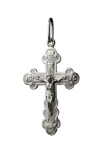 крест из серебра штампованный родированный