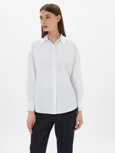 Прямая белая рубашка из хлопка