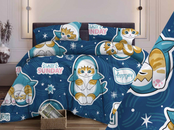 Комплект постельного белья Кот-Акула бязь
