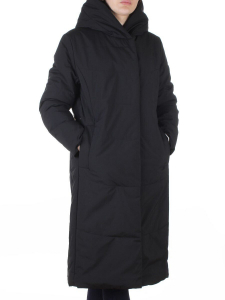 8605 BLACK Пальто демисезонное женское (100 гр. холлофайбер)