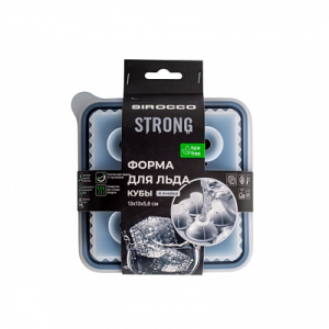 Форма для льда STRONG 4 ячейки кубы чёрные