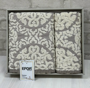 Набро полотенец EFOR из 2-х предметов (50*90.70*140) модель ALLADIN (кофейный) KAHVE