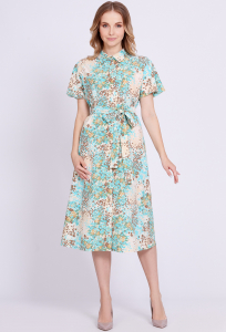 Платье Solei 4650 голубой цветы