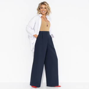 Брюки с высокой посадкой, Легкой походкой (deep blue)