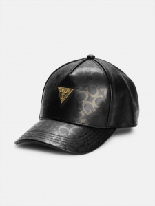 Faux-Leather Logo Baseball Hat