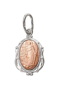 003-27 Образ (Ангел Хранитель) серебро+золото штамп