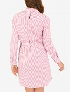 STRIPED MULTI-COLORED LOGO OXFORD DRESS