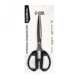 Ножницы канцелярские, 21 см, офисные пластиковые ручки, европодвес