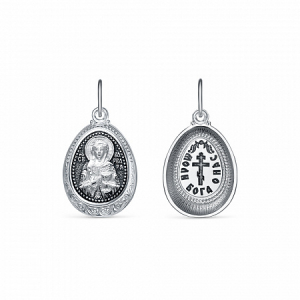 Образ (Св. Варвара) из серебра частично черненый штампованный