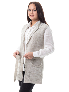 Жилет из льна 7-30а серебряный люрекс