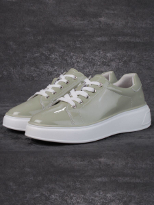 05-PDD215-3 GRAY GREEN Кроссовки женские (натуральная кожа)