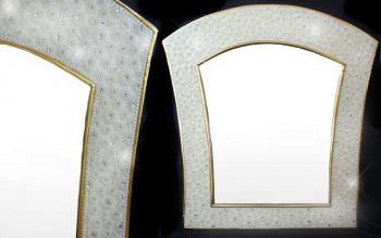 399-013 Зеркало ширина 76 см, высота 92см ЖЕМЧУГ В СТРАЗАХ  (х1) МДФ