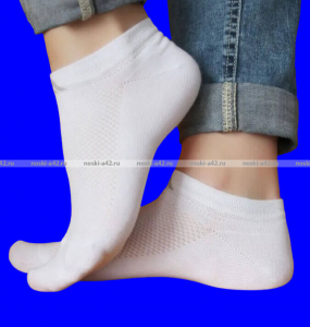 ЮстаТекс носки женские 2с19 спортивные сетка укороченные Белые