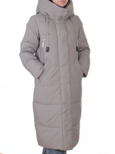 A8356 GRAY/BEIGE Пальто зимнее женское (200 гр. холлофайбер)