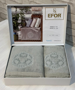 Набор полотенец EFOR из 2-х предметов (50*90 и 70*140) KANAVICE зеленый YESIL