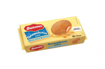 «Яшкино», вафли «Голландские» с карамельной начинкой, 165 г