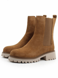 01-XXP763-32 YELLOW/BROWN Ботинки демисезонные женские (натуральная замша, байка)