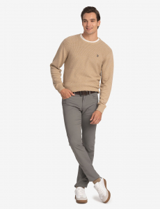 TEXTURED CREW NECK SWEATER