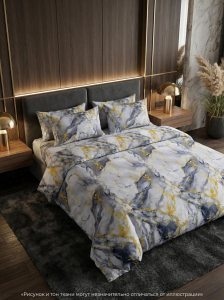 Комплект постельного белья Мрамор серый бязь
