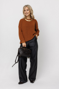 Джемпер из льна 4-329 темное золото