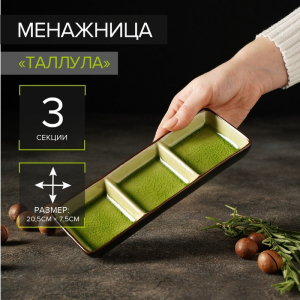 Менажница 3 секции «Таллула», 20.5?7.5?2.5 см, керамика