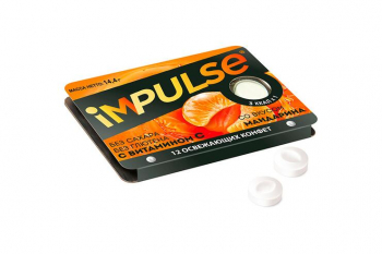 «Impulse», пастилки со вкусом мандарина, без сахара, 14,4 г (упаковка 12 шт)