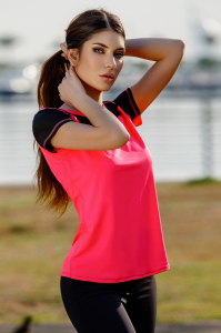 футболка 
60.Top.343-Розовый-неон-черный