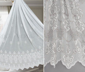 Имитация льна с вышивкой Озара