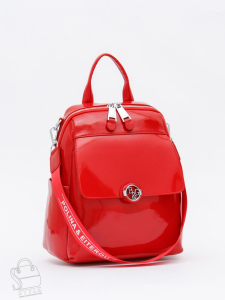 Рюкзак женский кожаный 21023-8 red  Polina&Eiterou