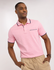 SOLID INTERLOCK POLO SHIRT WITH HIDDEN POCKET